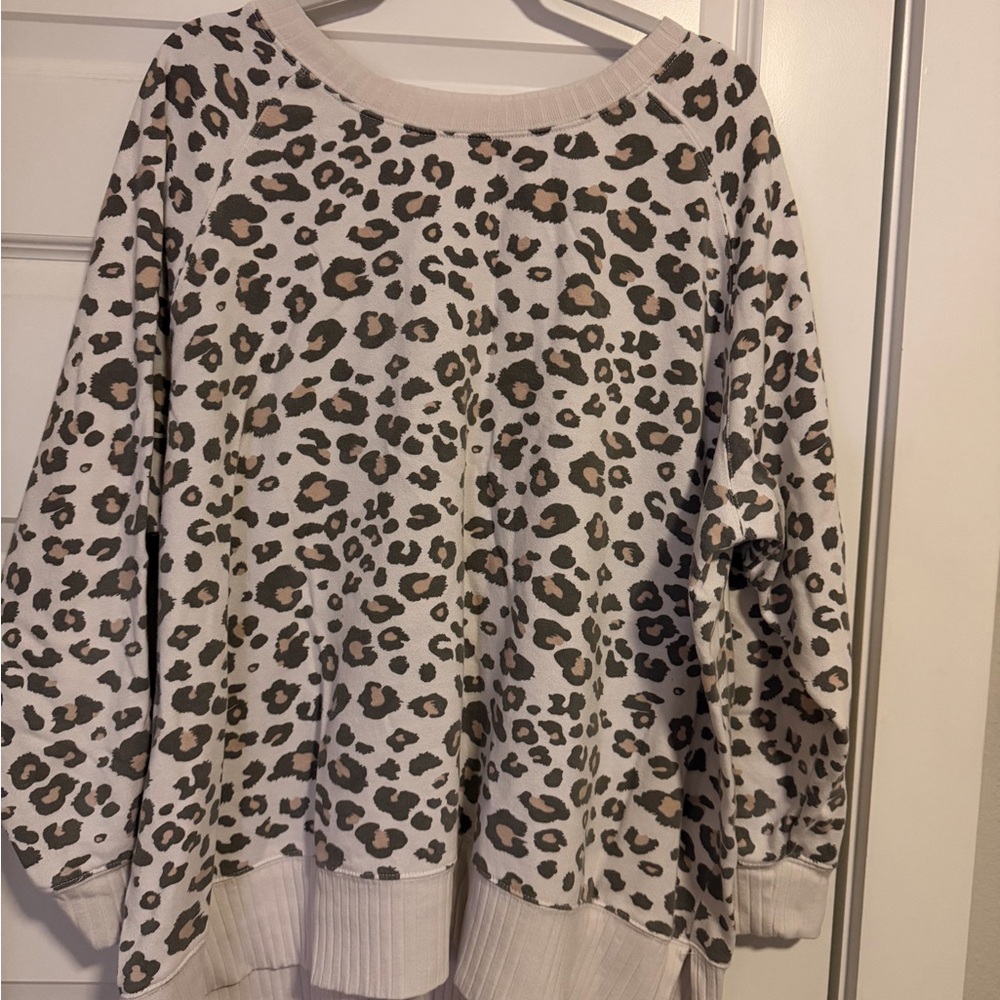 Maurices Leopard Print Sweater - Cream and Black